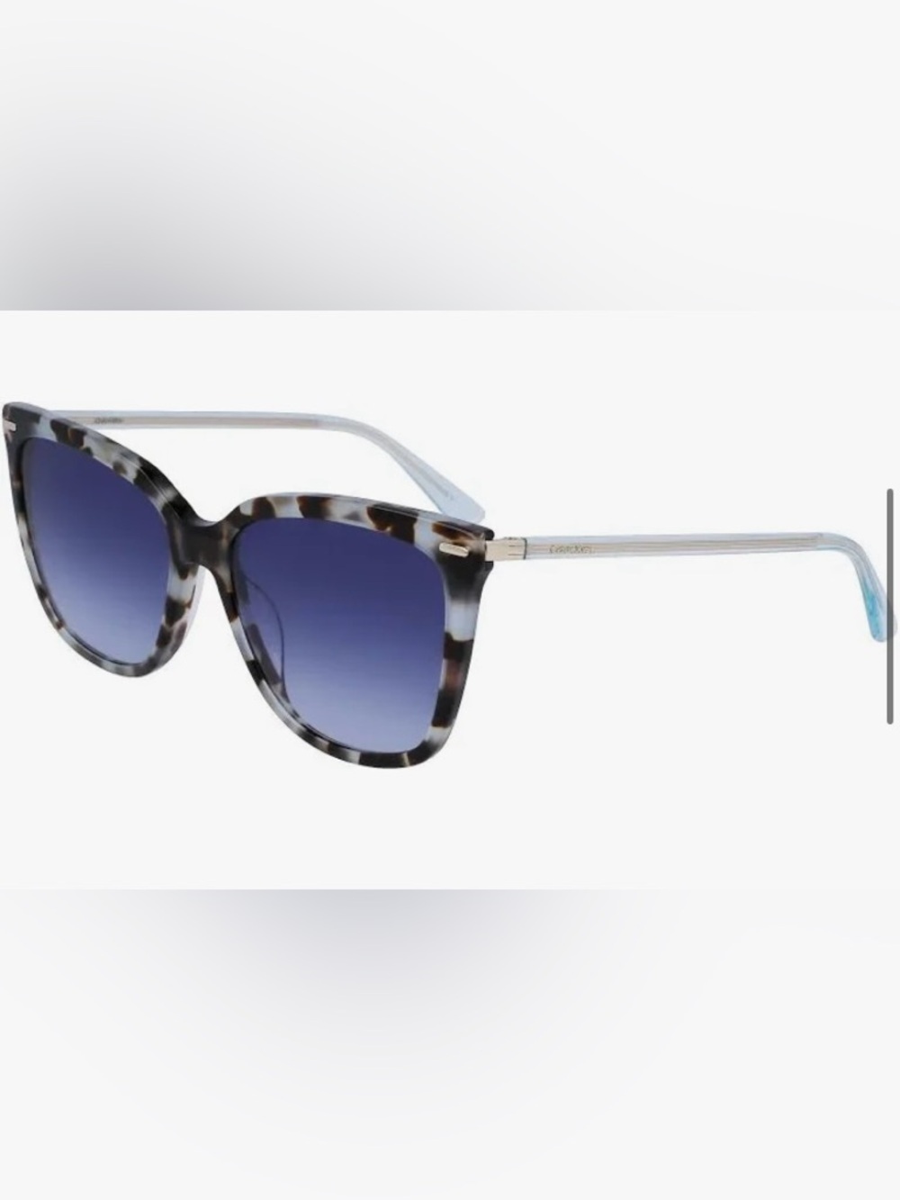Calvin Klein Collection Tortoiseshell Frame Sunglasses with Blue Gradient Lenses